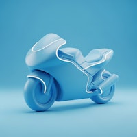 Futuristic Blue Motorcycle