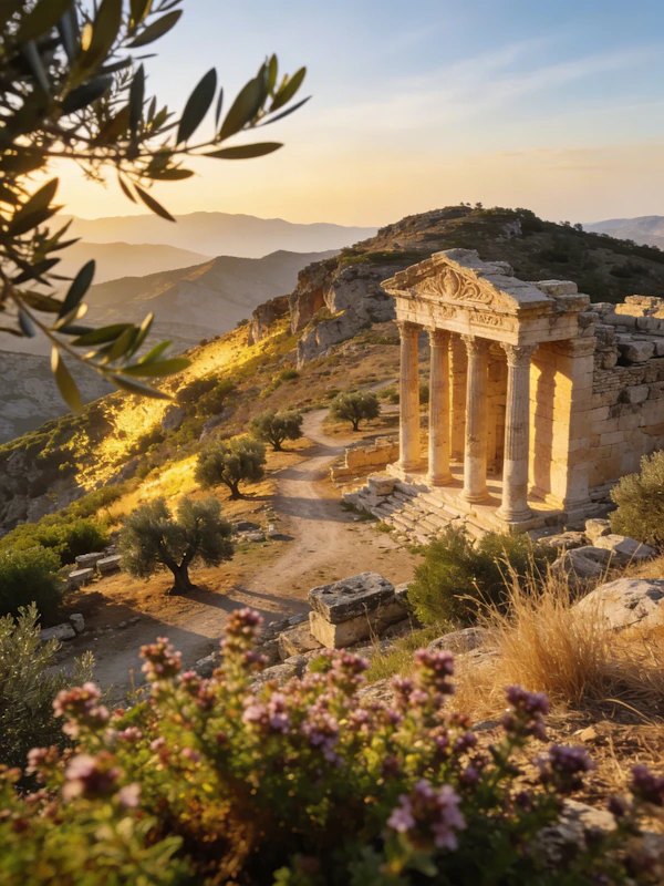 Ancient Temple Sunset