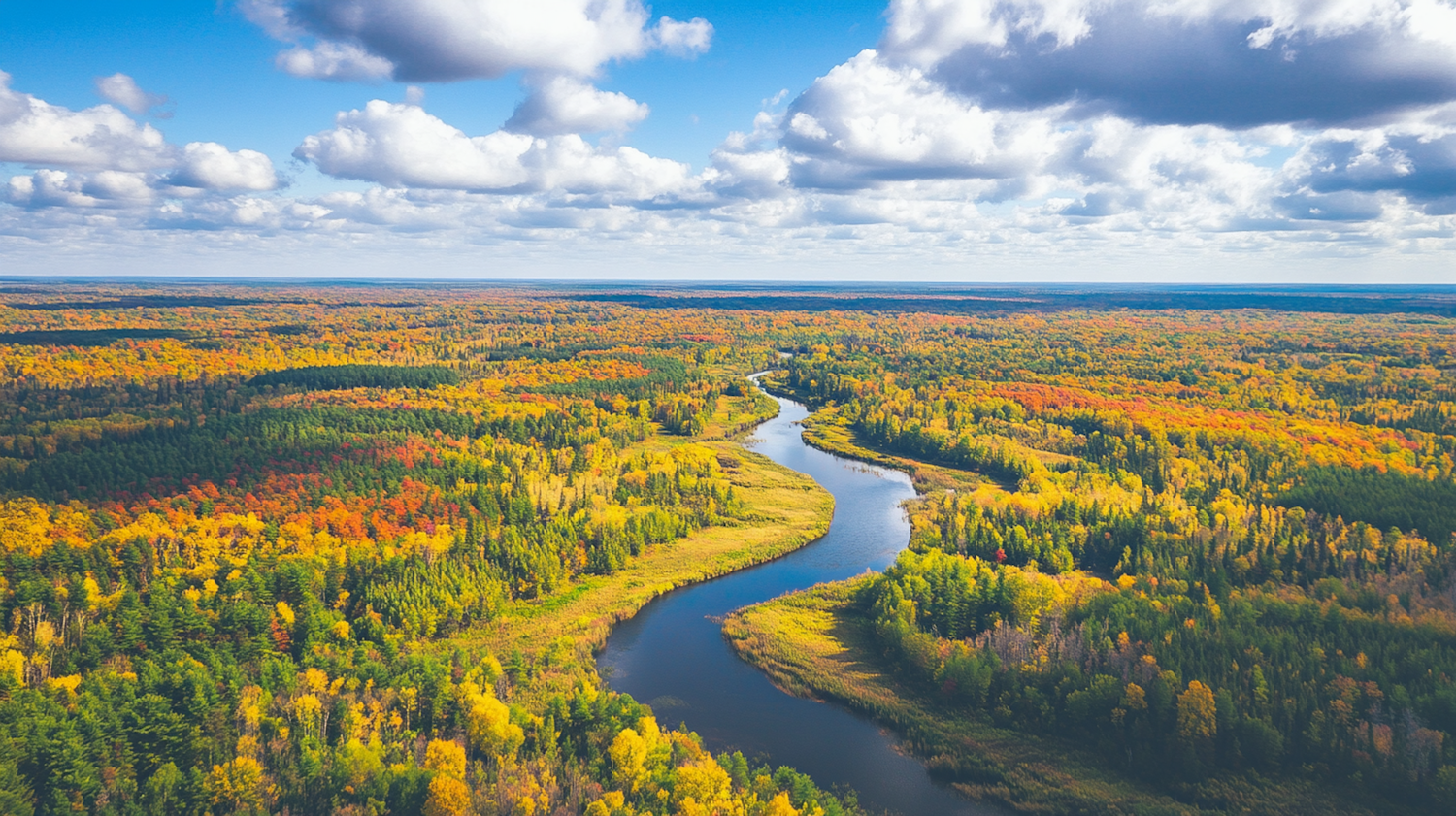 Autumn Landscape Aerial View