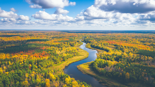 Autumn Landscape Aerial View