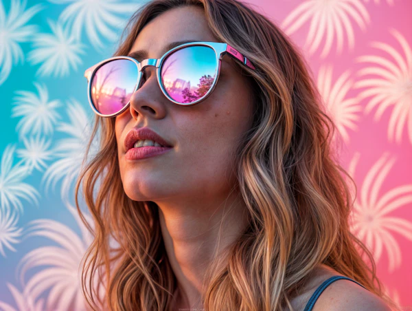 Woman with Reflective Sunglasses
