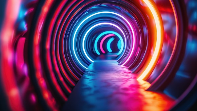 Futuristic Neon Tunnel