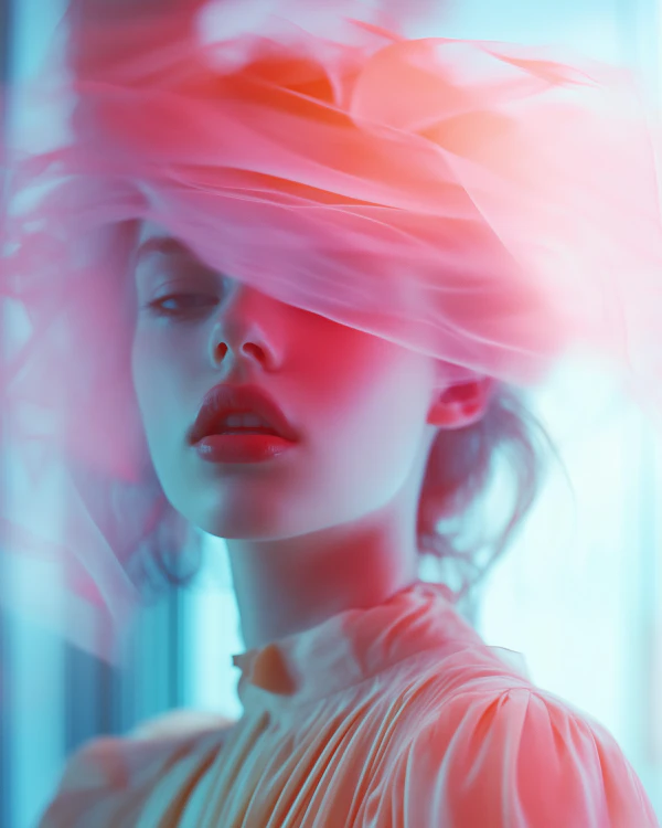 Ethereal Portrait with Sheer Fabric