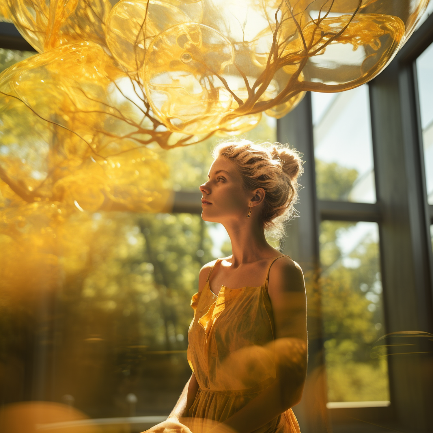 Serene Woman in Yellow