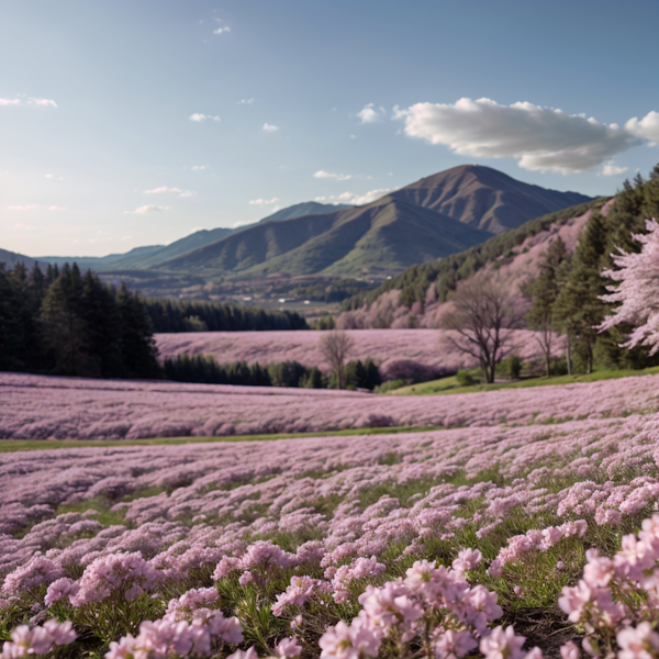 Tranquil Field of Pink Flowers