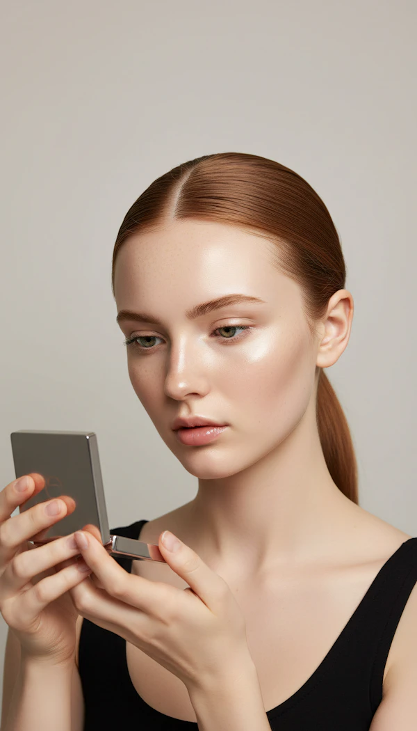 Woman with Compact Mirror
