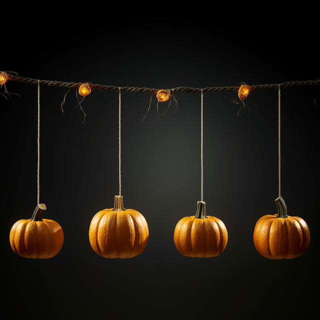 Autumnal Elegance: Pumpkins in a Row