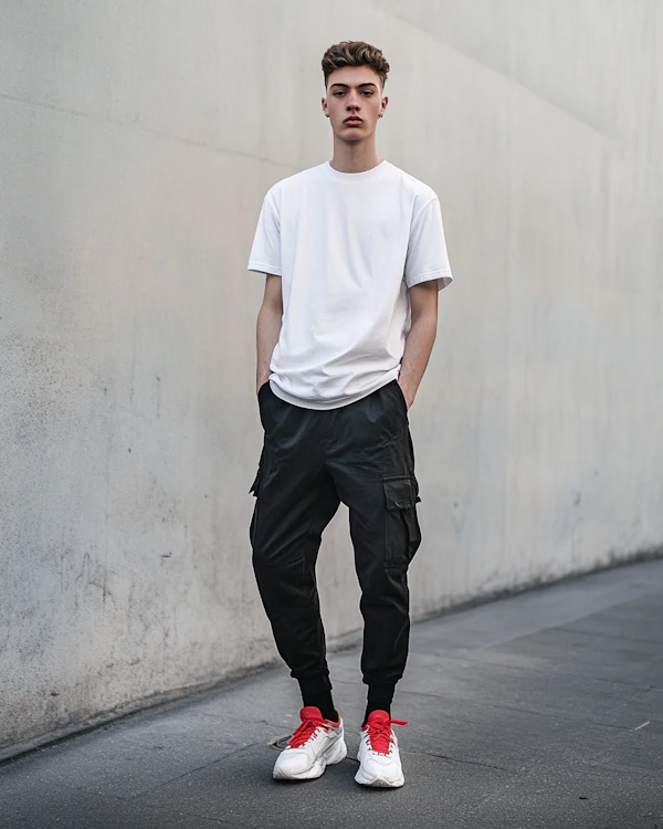 Young Man in Minimalist Attire