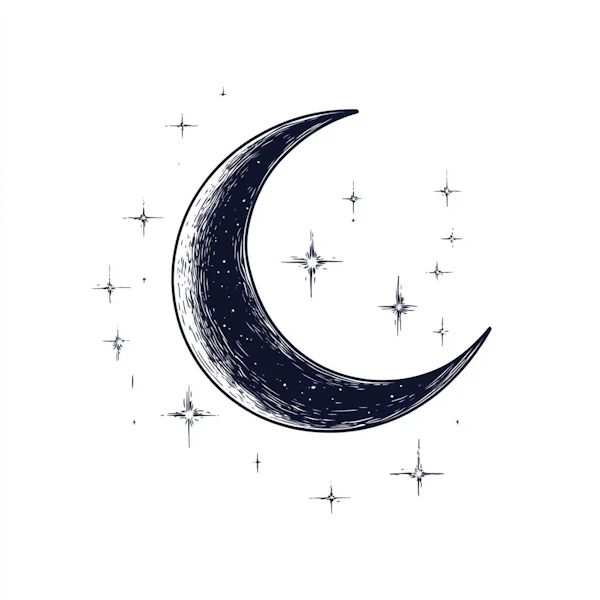 Crescent Moon & Stars