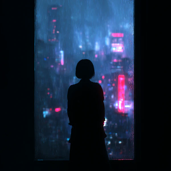 Neon City Reflection