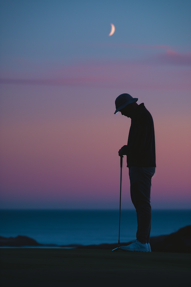 Twilight Golfer Silhouette