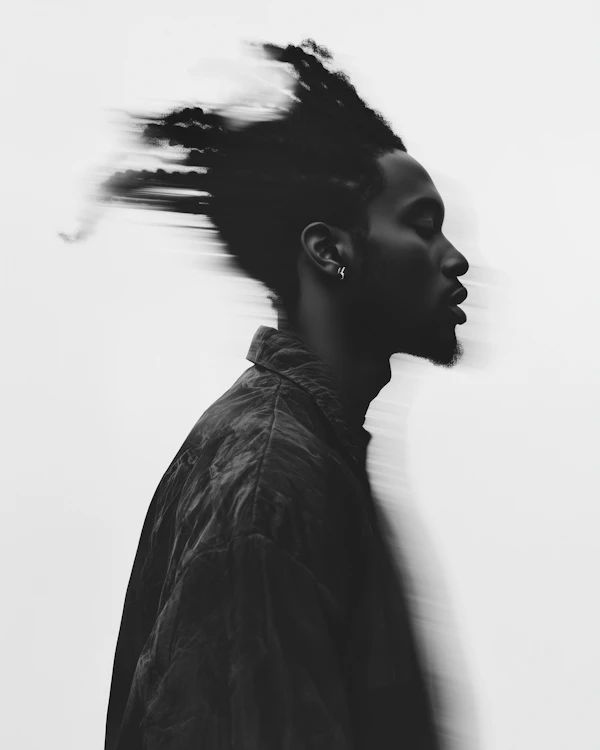 Dynamic Black-and-White Portrait