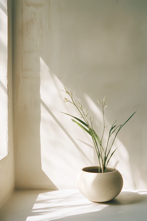 Minimalist Potted Plant Scene