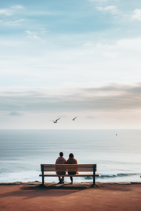 Serene Coastal Companionship at Dusk