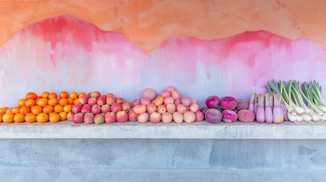 Colorful Fresh Produce Display