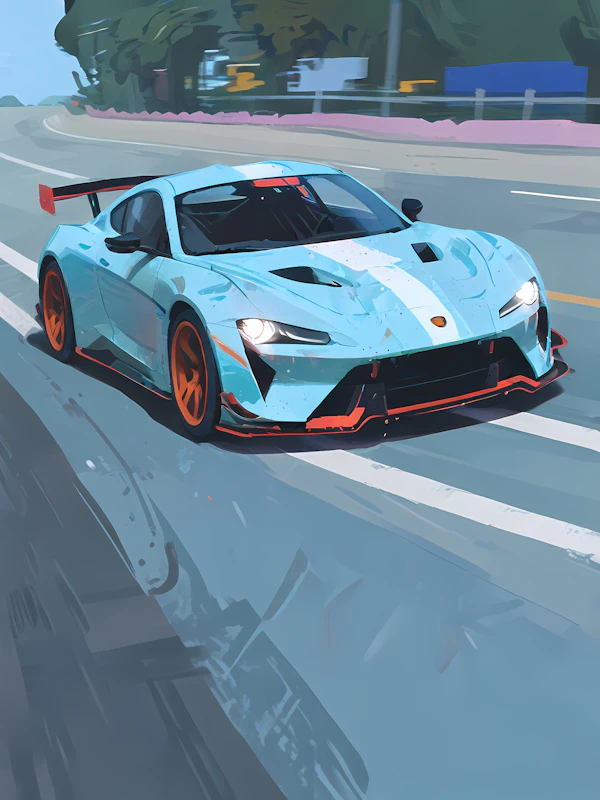 Light Blue Sports Car