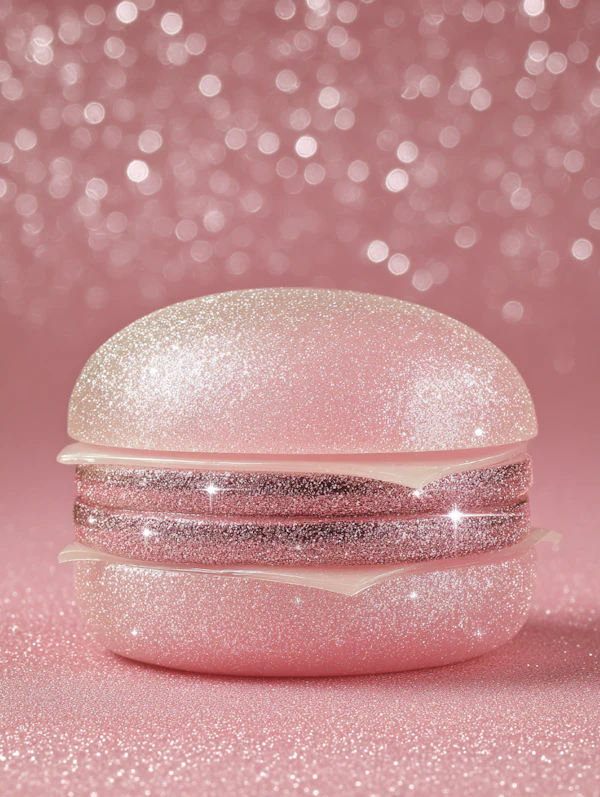 Glittery Pink Macaron