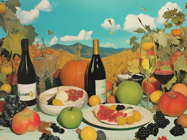 Vibrant Still Life with Fruits and Wine