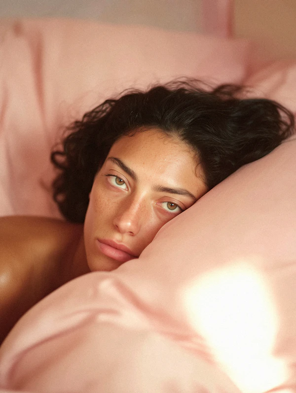 Portrait on Pink Pillow