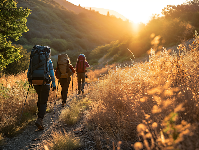 Golden Hour Trek: Intimate Journey in Nature