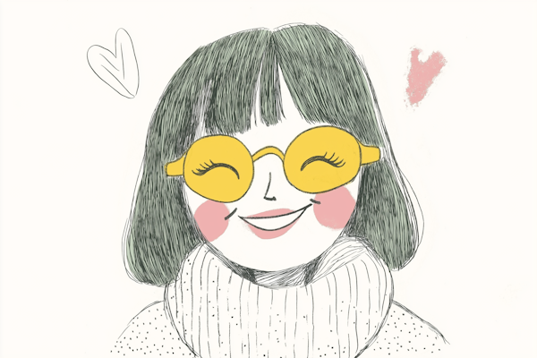 Smiling Person with Glasses Illustration