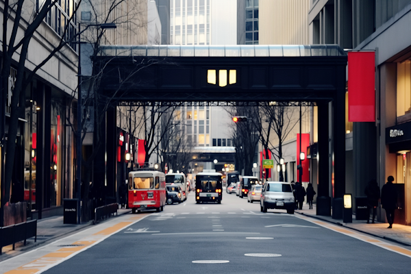 Early Evening Urban Street Scene