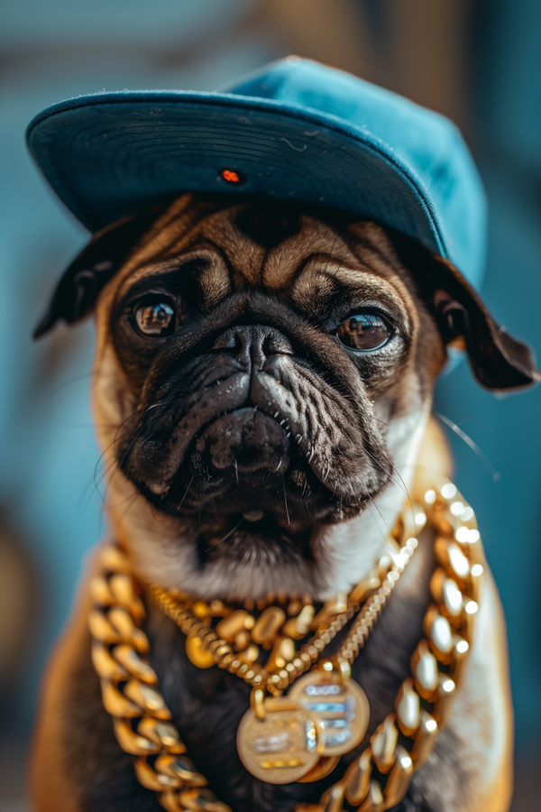 Stylish Pug with Accessories