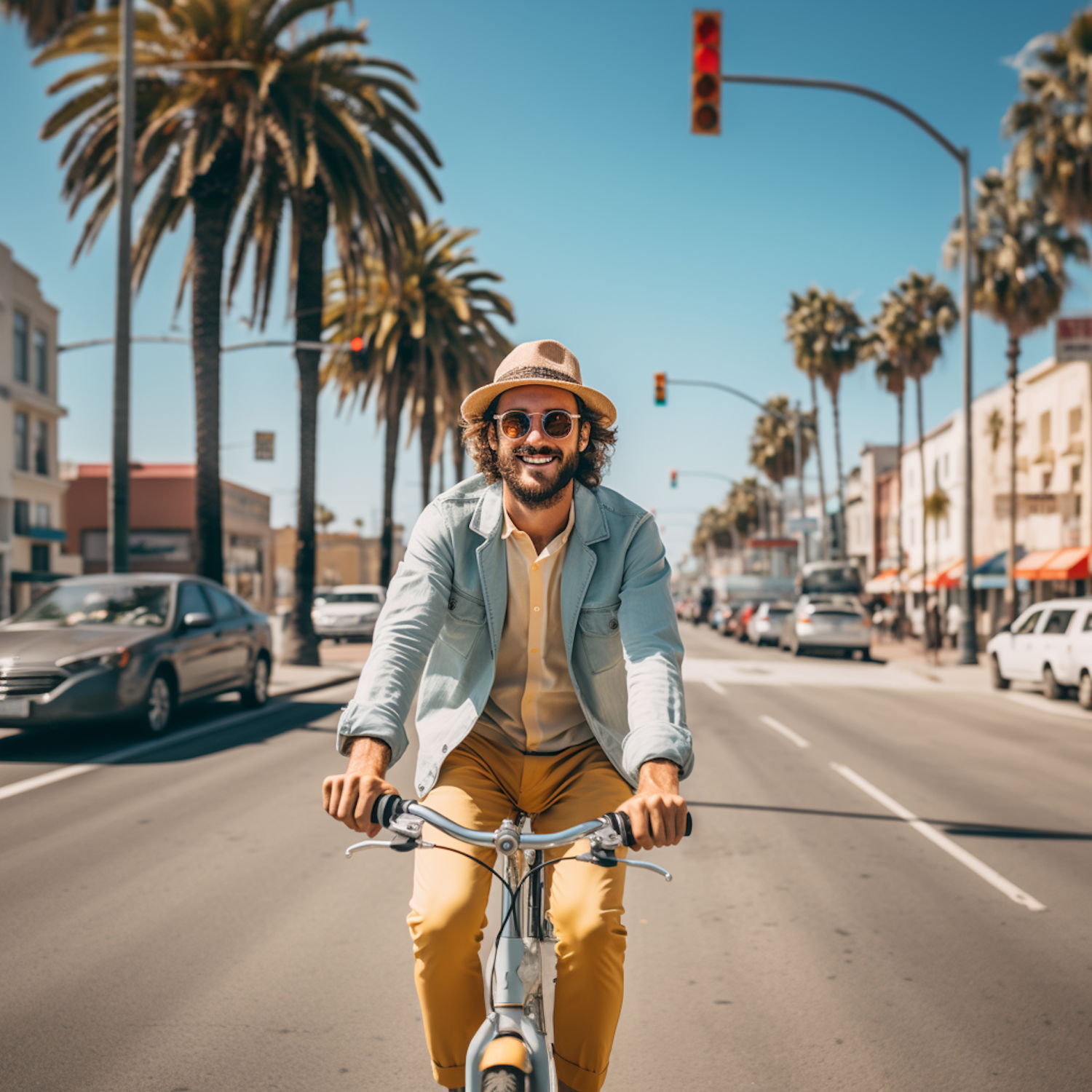 Sunny Boulevard Cyclist