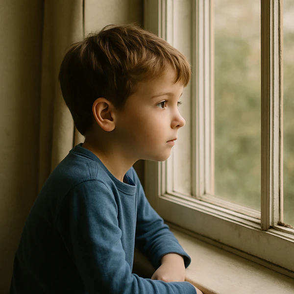 Boy Gazing Out Window