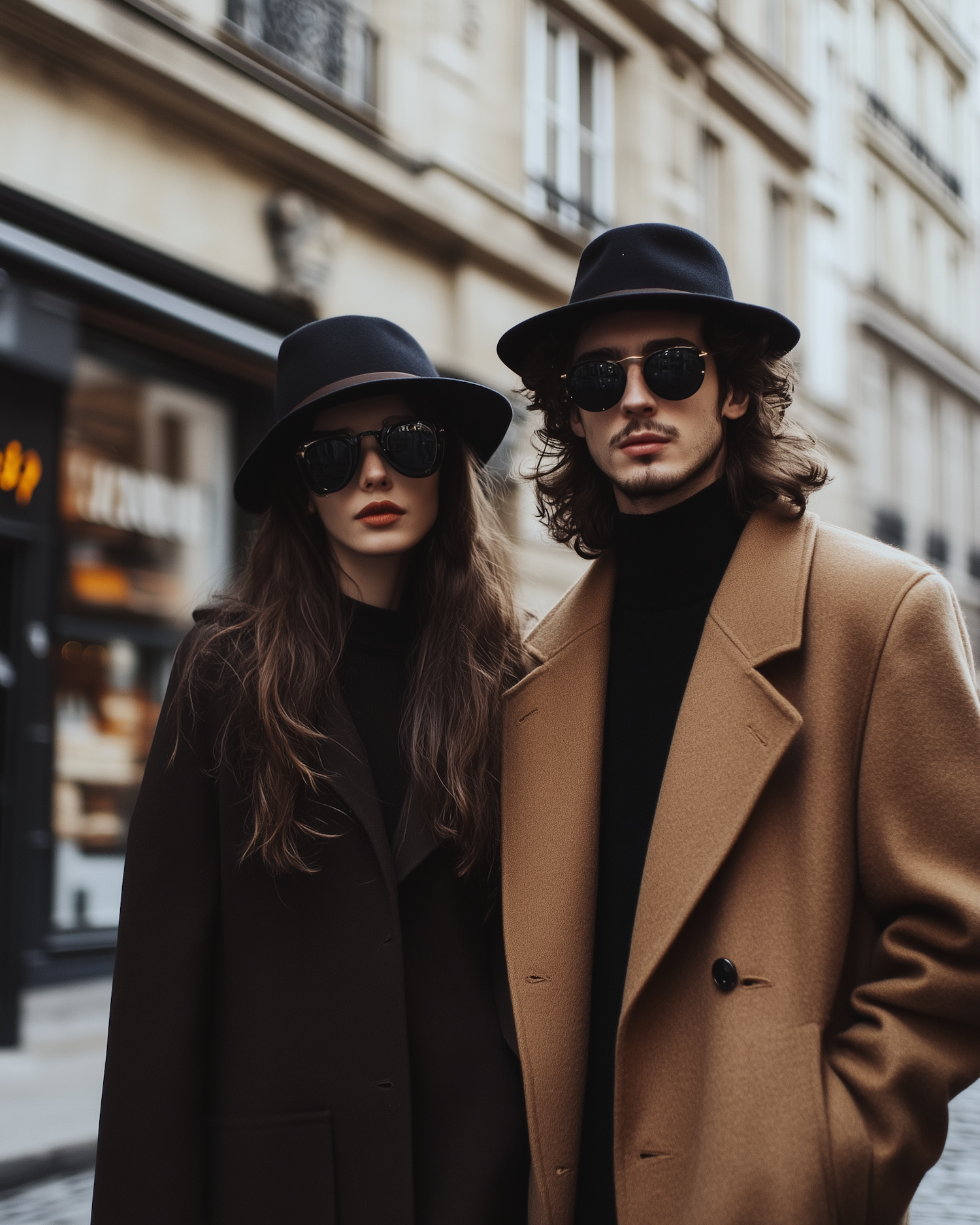 Stylish Duo in Urban Setting