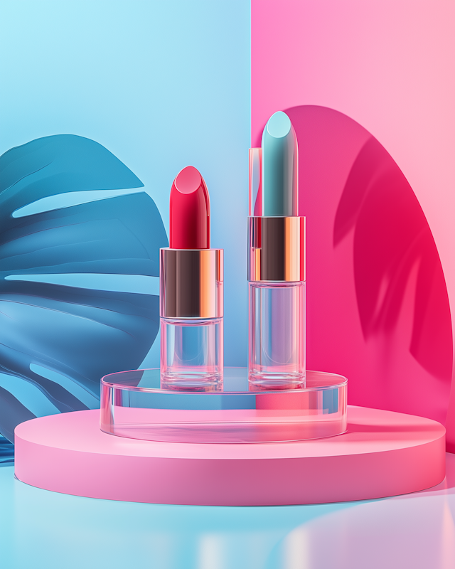 Lipstick Display with Artistic Background