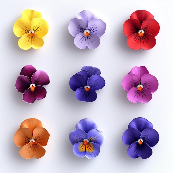 Vibrant Pansy Grid