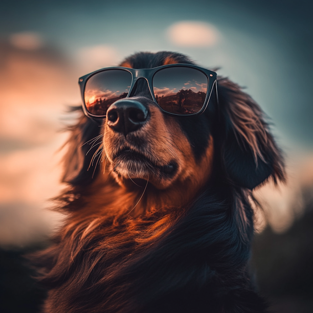 Cool Dog with Sunglasses