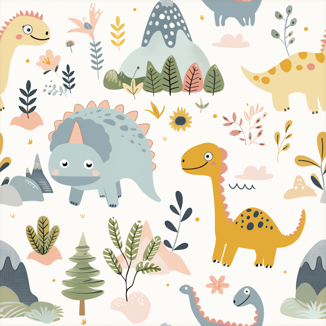 Whimsical Dinosaur Illustration