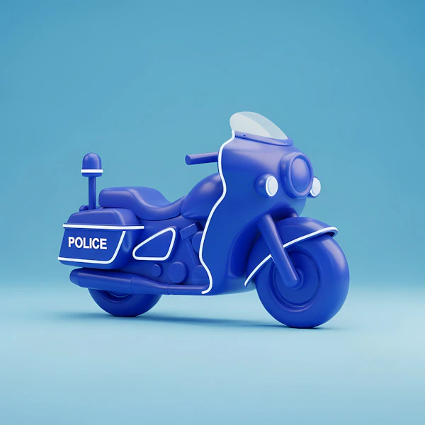 Stylized Police Motorcycle