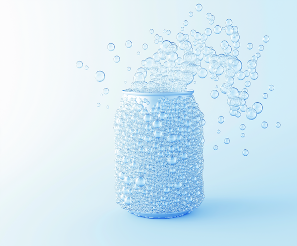 Bubbling Cylindrical Container