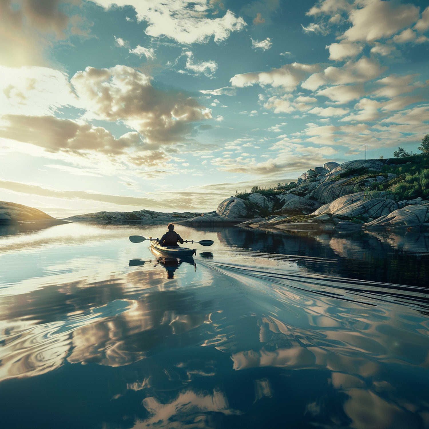 Serene Kayaking at Sunrise/Sunset