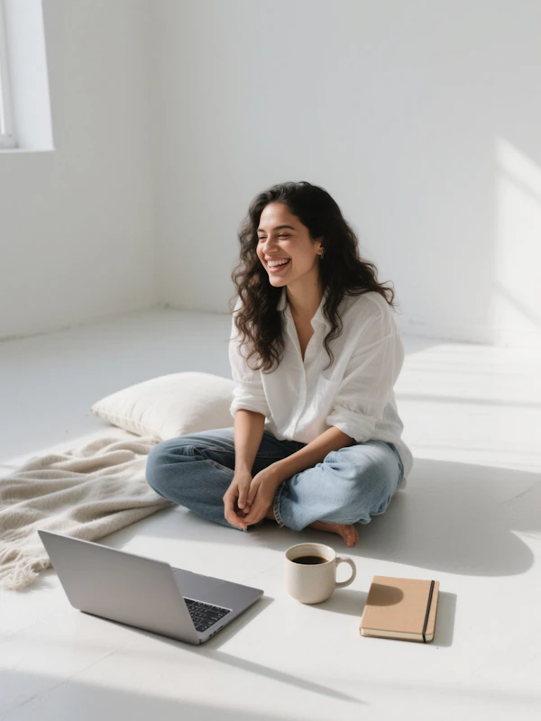 Woman in Minimalist Room