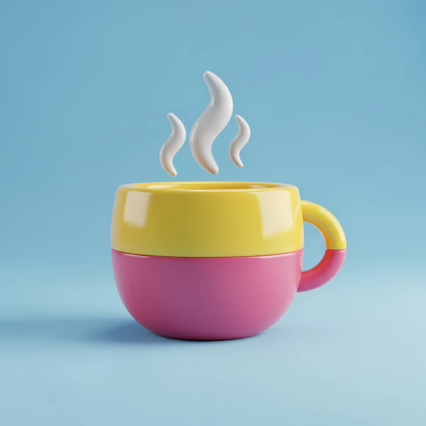 Colorful 3D Cup Render