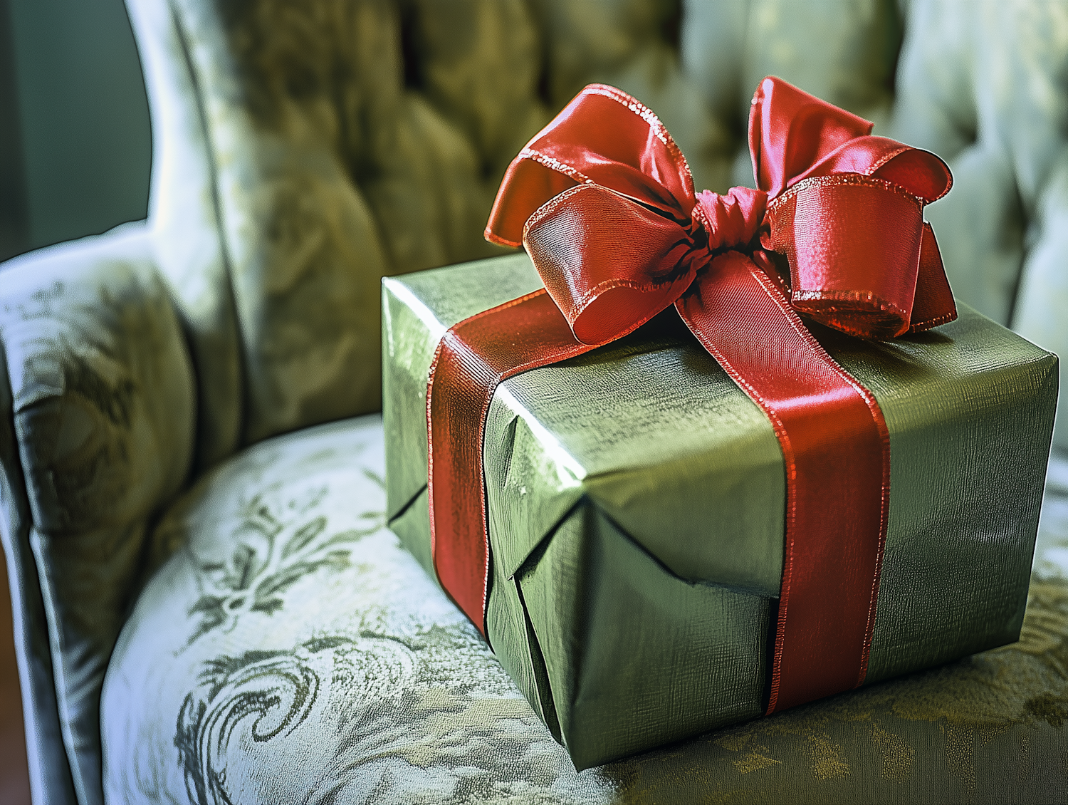 Festive Gift Box on Chair