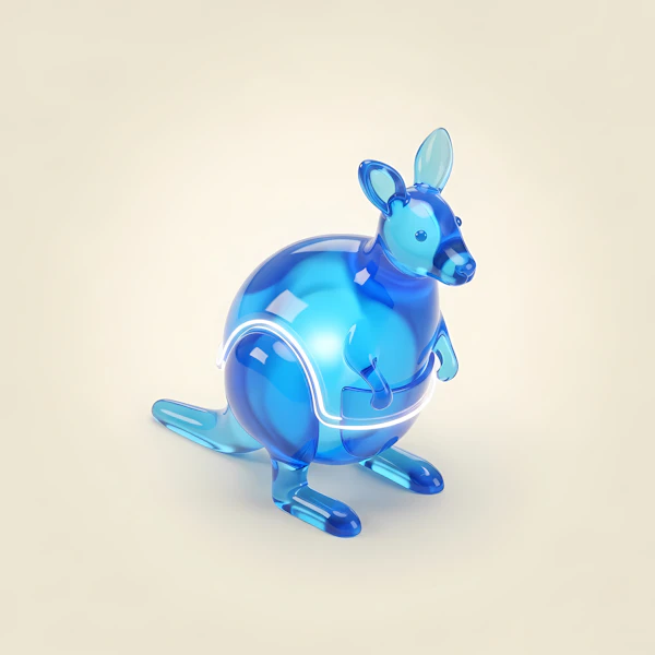 Translucent Blue Kangaroo