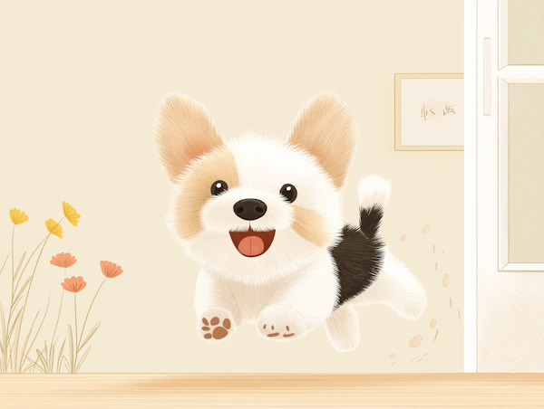 Playful Puppy Illustration
