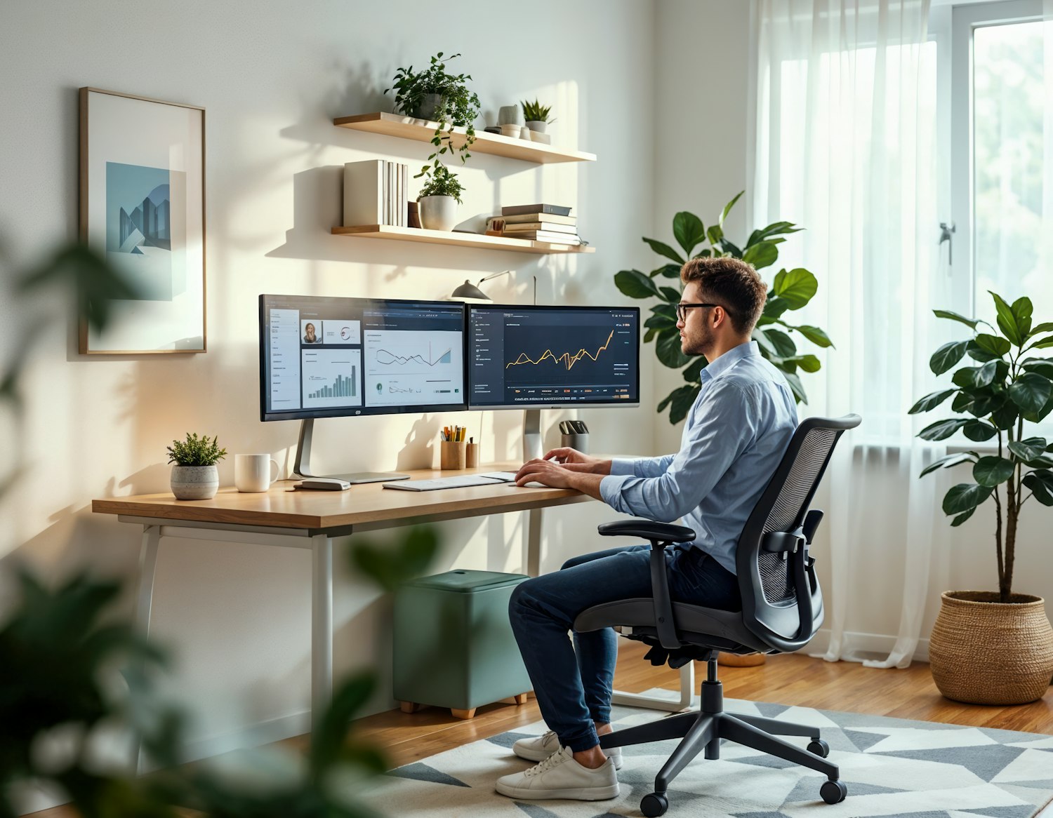 Man Working at Desk