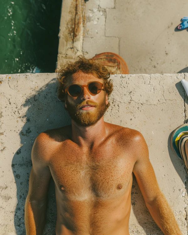 Man Relaxing by Water