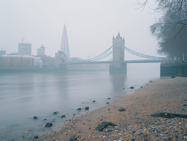 Foggy Day at Tower Bridge, London