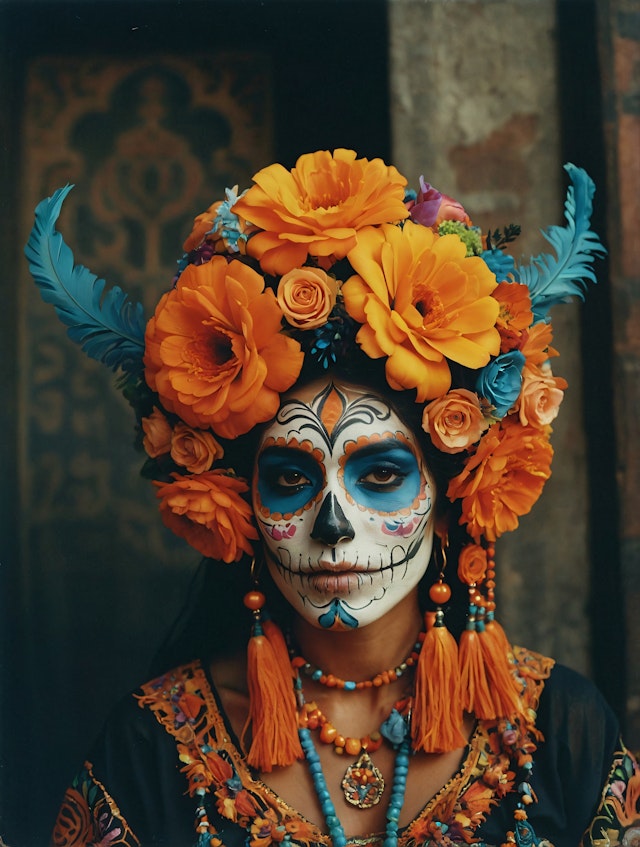 Dia de los Muertos Sugar Skull Portrait