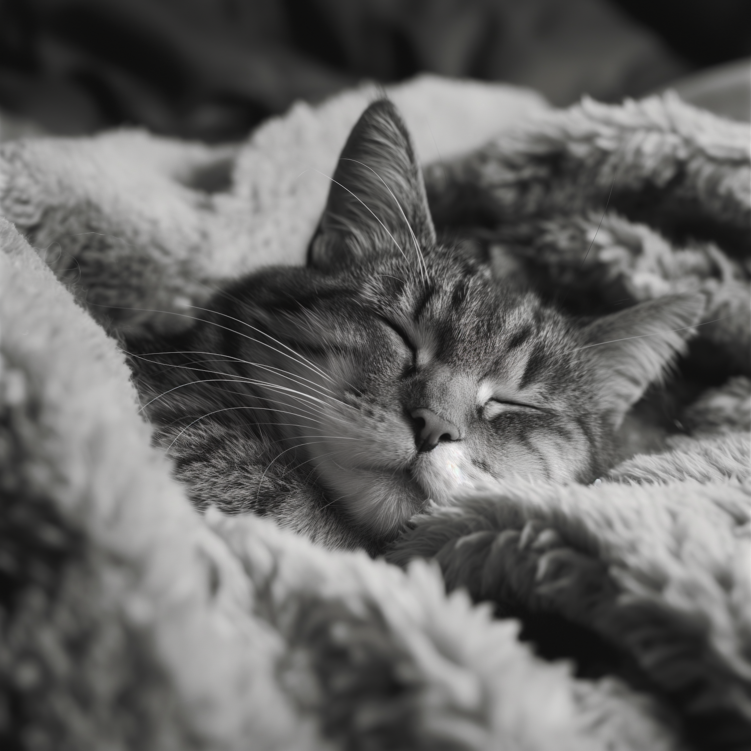 Tranquil Sleeping Tabby Cat
