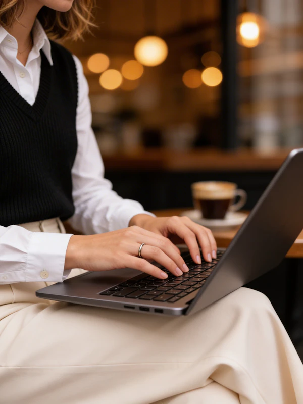 Cozy Café Work Scene