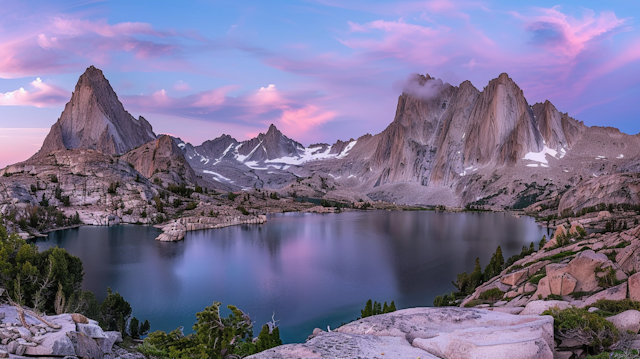 Mountain Landscape at Sunset