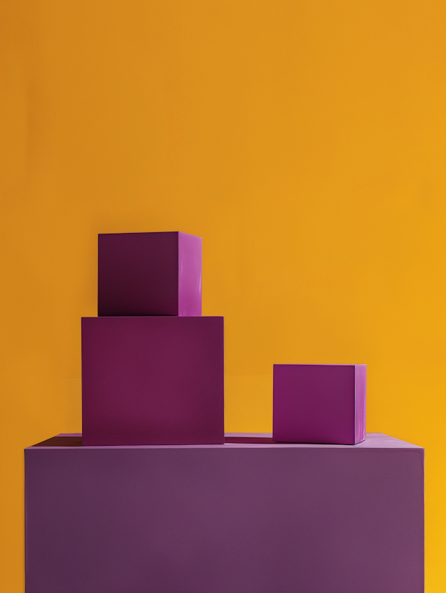 Vibrant Yellow and Purple Geometric Composition